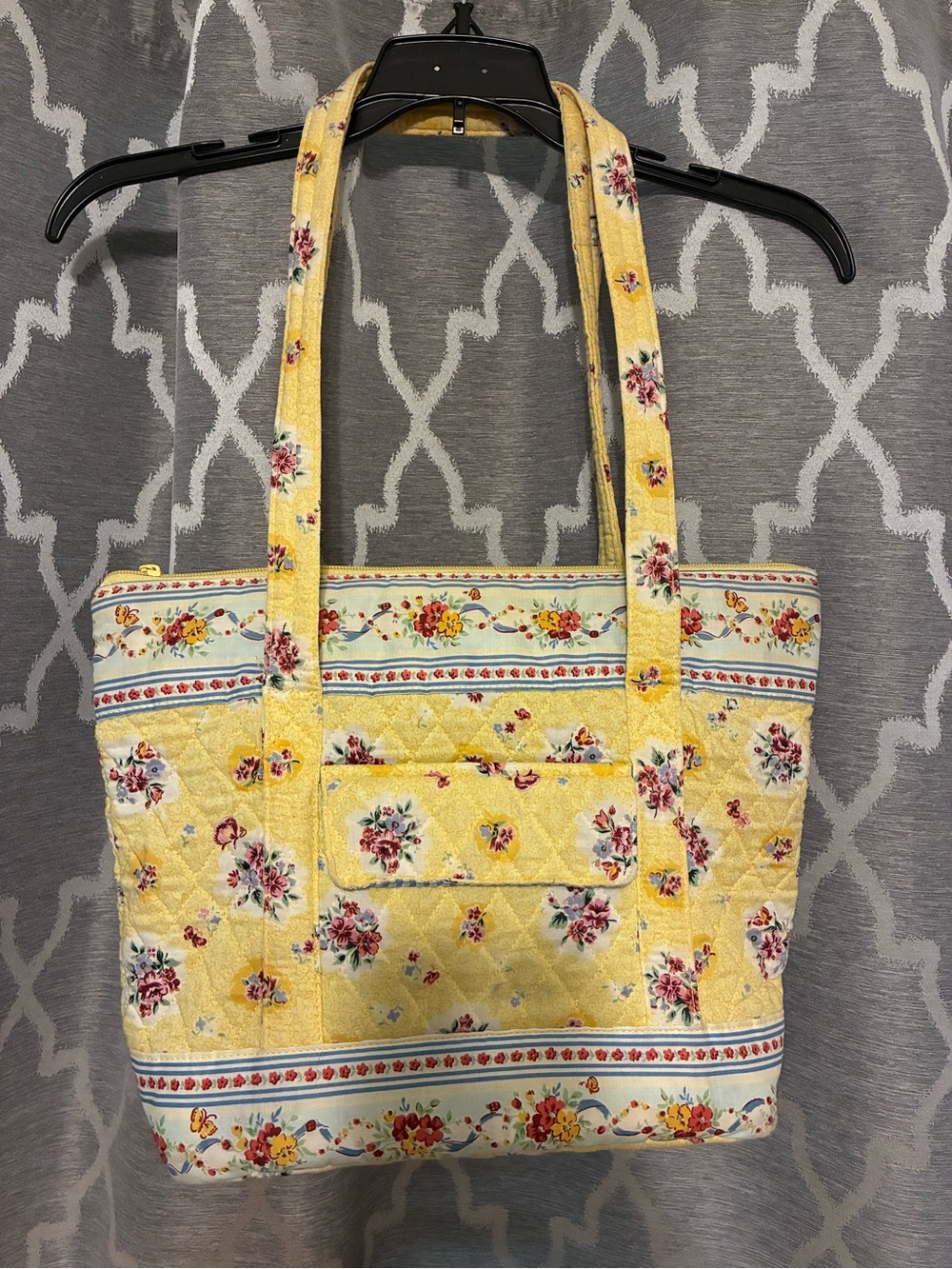 Yellow Floral Quilted Tote